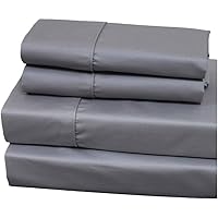 Royal Hotel Bedding Luxury Heavyweight 1000 Thread Count 3pc Bed Sheet Set 100% Cotton Material, Cool - Durable, Soft and Breathable Deep Pocket Sheets in Twin XL Size, Gray