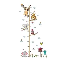 Baby Height Growth Chart,Wall Sticker Jungle Wild Animals Branched Height Chart Measurement Mural Wall Sticker Decals for Kids Child Bedroom Decoration Kids Measure Growth Wall Decals