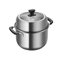 Steamer Stainless Steel Double-Layer Composite Bottom Steamer Can Be Steamed and Boiled, Suitable for Induction Cooker