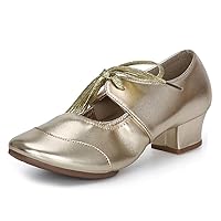 AOQUNFS Women‘s Dance Sneakers Ballroom Lace-up Modern Salsa Latin Jazz Practice Dance Shoes,YMJ-215