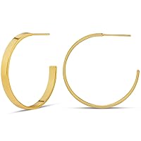 Amazon Essentials 14K Gold Plated Square Edge Hoop