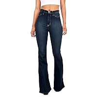 Womens High Waisted Flare Jeans Classic Trendy Flared Stretch Denim Pants High Rise Baggy 2024 Bell Bottom Loose Fall