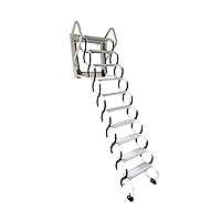 Telescopic Ladders Wall Mounted Stairs Retractable Loft Ladder Pull Down Attic Ladder Outdoor Folding Attic Stairs for Retractable Attic Ladder with Armrests Folding Ladder