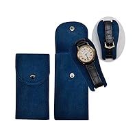 Watch Box Cases Pouches Pocket Velvet Travel Bag 4 Packs For Men Women Durable Portable Watch Dust Protection Case Watch Collection Accessories (navy blue)