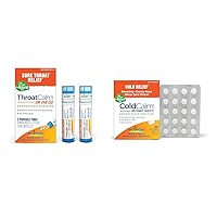 ThroatCalm On The Go Sore Throat Relief 2 Count and Coldcalm Cold Relief Medicine 60 Count