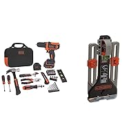 BLACK+DECKER 12V MAX Drill/Home Tool Kit with MarkIT Picture Hanging Tool Kit (BDCDD12PK & BDMKIT101C)