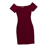 Dresses for Women Off Shoulder Bodycon Dress (Color : Maroon, Size : X-Small)