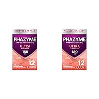 Phazyme Ultra Strength Gas & Bloating Relief, Works in Minutes, 12 Fast Gels, (Pack of 2)