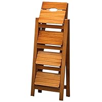 Home Step Stools,Step Stool High Stool Stair Chair Seats Wooden Ladder Stepladder Folding 4-Layer Pedal (C)