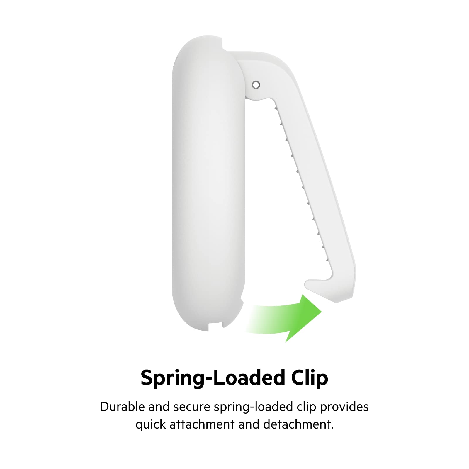 Belkin Apple AirTag Secure Holder with Clip - AirTag Holder - Durable Scratch Resistant AirTag Case - Apple Air Tag Case with Spring Loaded Clip - Attach to Backpack, Clothing, and Luggage - White