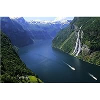 ConversationPrints FJORDS OF NORWAY GLOSSY POSTER PICTURE PHOTO norwegian canyon mountain boat
