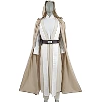 Mens Skywalker Luke Cosplay Costume Last Skywalker Adult Old Luke Tunic Cloak Belt Suit for Halloween