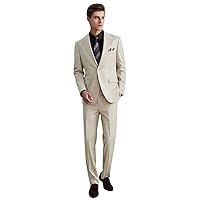 Men's Suit Notch Lapel Two-Piece Tuxedos Solid Jacket & Trousers Two Buttons Business Formal Dinner Groom Office Dress