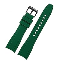 For Rolex Longine Citizen BN0193 curved interface silicone watchband strap 19mm 20mm 22mm 21 Man Soft Bracelet accessories