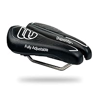 SRT Super Short Noseless Adjustable Bicycle Saddle Black with Titanium Rails Custom Fit Comfort, one Size