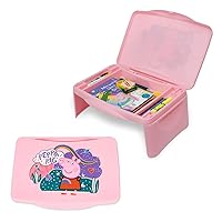 Peppa Pig Kids Lap Desk with Storage - Folding Lid and Collapsible Design - Portable for Travel or use in Bed at Home - Great for Writing, Reading or Other School Activities