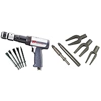 Ingersoll Rand 119MAXK Long Barrel Air Hammer Kit with 5 PC Chisel Set and Lisle 41400 Stepped Pickle Fork Kit