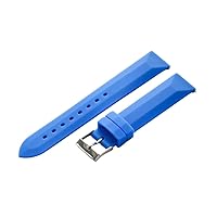 18mm Blue Rubber/Silicone Watch Band Strap with Built in Quick Release Pins for Divers! Michele Stainless Steel Buckle Invicta - Fit's All Watches!!!