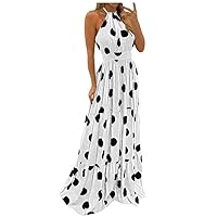 Summer Long Dress Dot Casual Black Sexy Strapless Yellow Sundress Vacation Clothes for Women