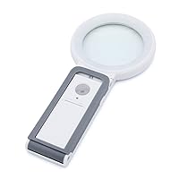 Handheld/Standing Glass 18LED Cold & Warm Light with 3 Modes Illuminated Lighted Magnifier for Seniors Read Handheld Glass with Light 30x Handheld Glass with Stand