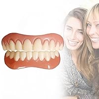Comfort Fit Fake Teeth - Denture Care, Protect Your Teeth and Regain Confident Smile, Top & Bottom Veneer