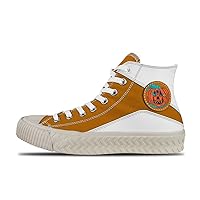Popular graffiti-03,Orange Custom high top lace up Non Slip Shock Absorbing Sneakers Sneakers with Fashionable Patterns