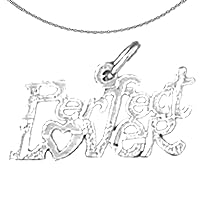Silver Saying Necklace | Rhodium-plated 925 Silver Perfect Lover Saying Pendant with 18