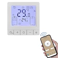 Smart Thermostat for Home WiFi Voice Tuya App Programmable Temperature Control IP20 Protection 24H Timed On/Off Digital Thermostat for 16A Electric Underfloor Heating Compatible with Amazon
