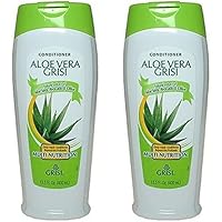 Grisi Aloe Vera Conditioner| Moisturizing Conditioner with Aloe Vera Extract, Paraben Free Hair Product for Soft and Shiny Hair; 13.5 Fl Ounces (Pack of 2)