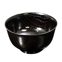 Yamanaka Lacquerware SO-0505 Wooden Soup Bowl, Presentation Box, 0.2 inches (4.3 cm), Keyaki, Haeto, Kurosuri