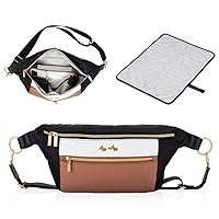 Itzy Ritzy's Ritzy Pack Fanny Pack & Crossbody Diaper Bag - Multi-Use Lightweight Bag Features 6 Pockets & an Adjustable Strap - Wear As a Crossbody, Belt Bag or Shoulder Bag