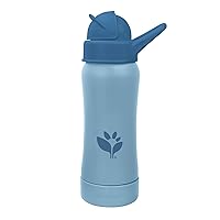 Sprout Ware® Straw Bottle 10oz., 6mo+, Plant-Plastic, Platinum-Cured Silicone, Dishwasher Safe, Grows with Baby, Tested for Hormones - Blueberry