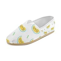 Unisex Shoes Yellow Watermelon Casual Canvas Loafers for Bia Kids Girl Or Men