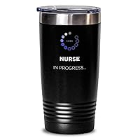 Nursing Student Tumbler Nurse In Progress. Funny Gift Idea For Nursing Student 20oz, Black