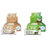 ONE Protein Bars, Cinnamon Roll & Almond Bliss, Gluten Free Protein Bars with 20g Protein, 12 Count
