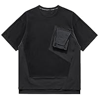 Tactical T-Shirt Pockets Splicing Streetwear Men's Harajuku T-Shirt Summer Techwear Hip Hop Tee Tops Black White