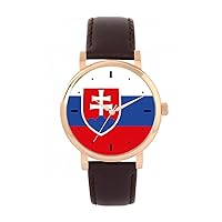 Slovakia Flag Watch 38mm Case 3atm Water Resistant Custom Designed Quartz Movement Luxury Fashionable