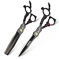 Hair Cutting Scissors Set, 6.0 Inch Professional Hair Thinning Hair Clipping Scissors Set, Japanese Stainless Steel,Lightweight and Durable, for Barber, Home, Salon