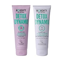 Noughty 97% Natural Detox Dynamo Shampoo and Scalp Scrub, Refreshes Hair and Remove Residue, Suitable for Every Day Use with Peppermint and Sorrel Leaf, Sulphate Free Vegan Haircare 2 x 250ml