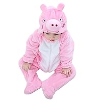 Toddler Infant Pink Pigs Animal Fancy Costume,Babys' Hooded Romper Jumpsuit.