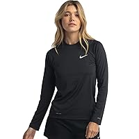 Nike Swim Women's Essential Long Sleeve Hydro Rash Guard Black Small/Black