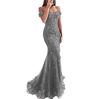 Women's Long Lace Mermaid Wedding Prom Dresses Formal Evening Gown P050
