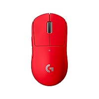 Logitech G PRO X Superlight Wireless Gaming Mouse, Ultra-Lightweight, Hero 25K Sensor, 25,600 DPI, 5 Programmable Buttons, Long Battery Life, Compatible with PC/Mac - Red