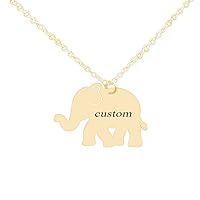 Fashion Elephant Custom Name Necklace Initial Letter Animal Personality Pendant