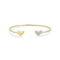 Kendra Scott Ari Heart 18k Gold Vermeil Cuff Bracelet in White Diamond, Fine Jewelry for Women