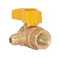 Eastman 1/2 Inch FIP x 3/8 Inch OD Angle Gas Ball Valve with 1/4-Turn Handle, Brass Plumbing Fitting, 60032