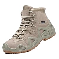 Men Hiking Army Shoes, Leather Lace Up Ankle Boot, Military Work Shoes For Desert Field Army Fans