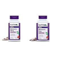 Natrol Melatonin 10mg 200 Tablets & 5mg 200 Tablets Strawberry-Flavored Fast-Dissolve Sleep Support Dietary Supplement Bundle
