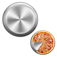 Pizza Pan, 13.4inch Round Stainless Steel Pizza Pan, Pizza Baking Tray, Multifunctional Storage Tray, Pizza Serving Tray for Fruit Cake Meat