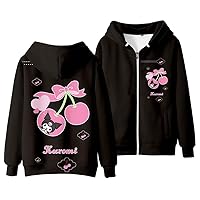 Hoodie Sweatshirts Women's Long Sleeve Pullover Girls Kawaii Cartoon Zipper Hooded Sweater